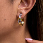 2H Original Knot Design Stainless Steel Color Block Earrings Women's Jewelry