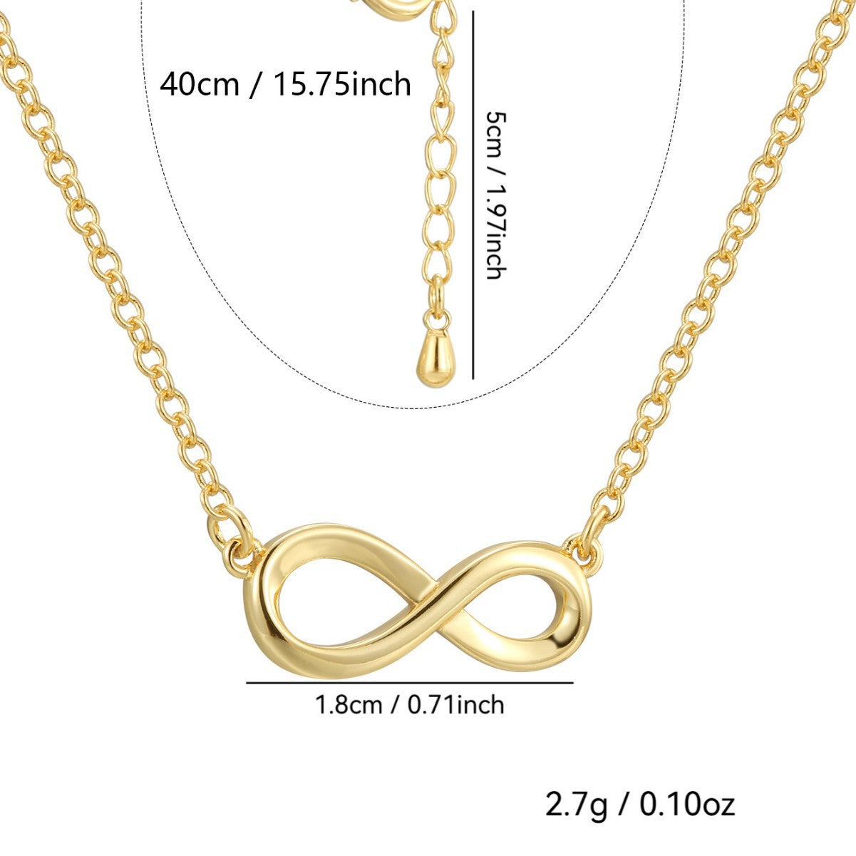 Two Tone Infinity Necklace For Women Copper Gold Silver Pendant