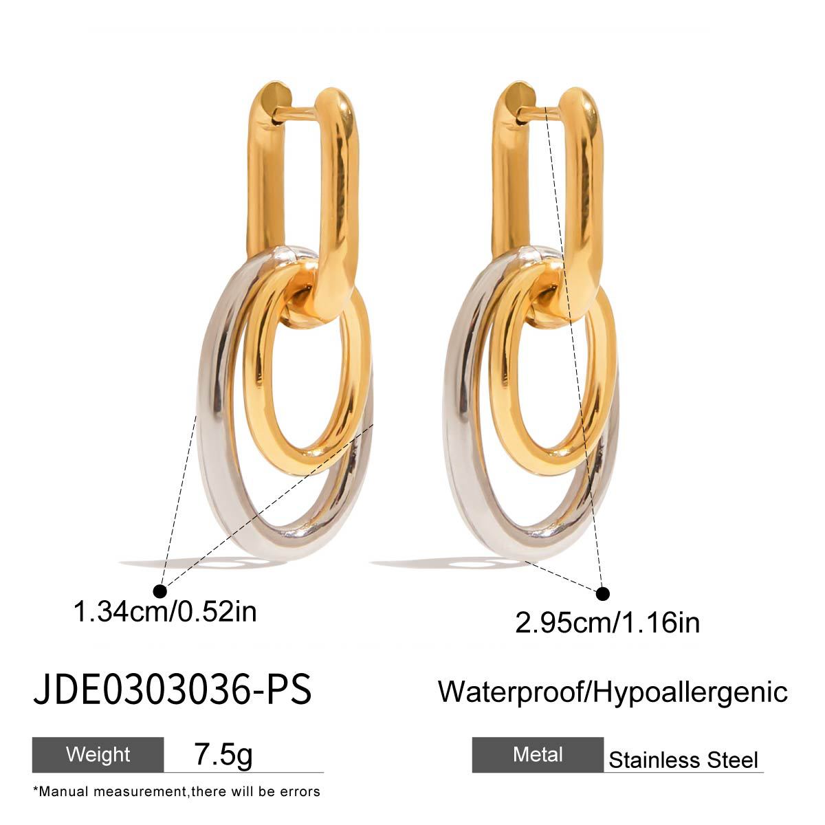 2H Stainless Steel Hoop Earrings Jewelry Design Sense Accessories