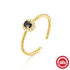 New Product S925Sterling Silver Ring Japanese and Korean Design Sense Geometric Zircon Ring Fashion Open Index Finger Ring