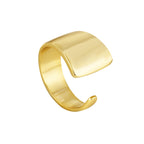 R0203 Minimalist Irregular Open Ring for Women Metal Copper Plated18k Real Gold