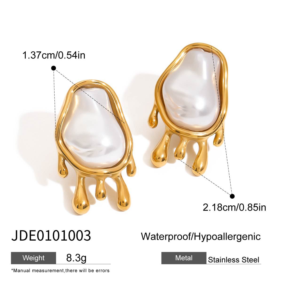 2H Necklace Non-Fading Ring Stainless Steel Earrings Jewelry Earrings