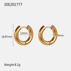 2H Fashion Gold Plated Two Tone Intersection Geometric Earrings