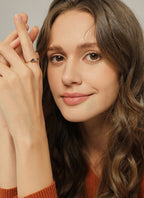 R0231 Simple Design Ring for Women Cold Purple Double Zirconia Ring