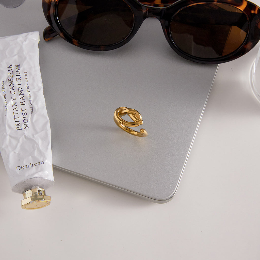 2H Stainless Steel Ring Non-Fading Finger Ring 18k gold Women's Accessories rings