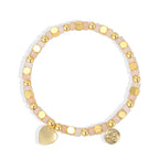B0333 Fashionable and Romantic Heart Pendant Beaded Chalcedony Bracelet