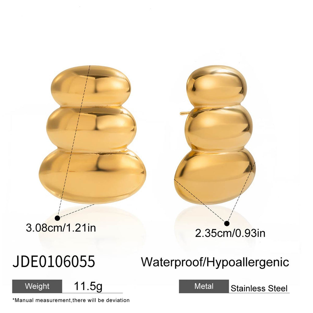 18K Gold Stainless Steel Earrings Ear Studs Design Sense Jewelry