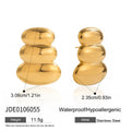 Stainless Steel Stud Earrings in 18K Gold-Tone with a refined design profile