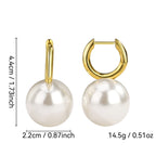 E0227Large Pearl Earrings for Women Ring-shaped Pearl Earrings Gold-plated Ear Hoops Jewelry