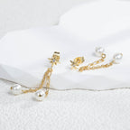 E0342 Fashion Pearl Tassel Earrings Hexagram Earrings for Women Trendy Star