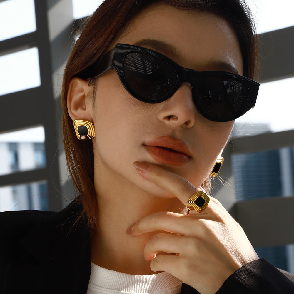 2H Stainless Steel Earrings Non-Fading Ring Jewelry earrring