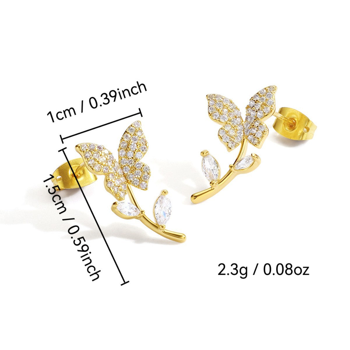 CYE0137 Butterfly Flower Earrings Inlaid with Brilliant Zircon New Earrings