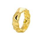 R0459 Design Hammered Texture Ring for Women Retro Exaggerated Irregular Texture