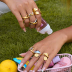 2H Geometric Ring Non-Fading Jewelry Stainless Steel Ring for Women