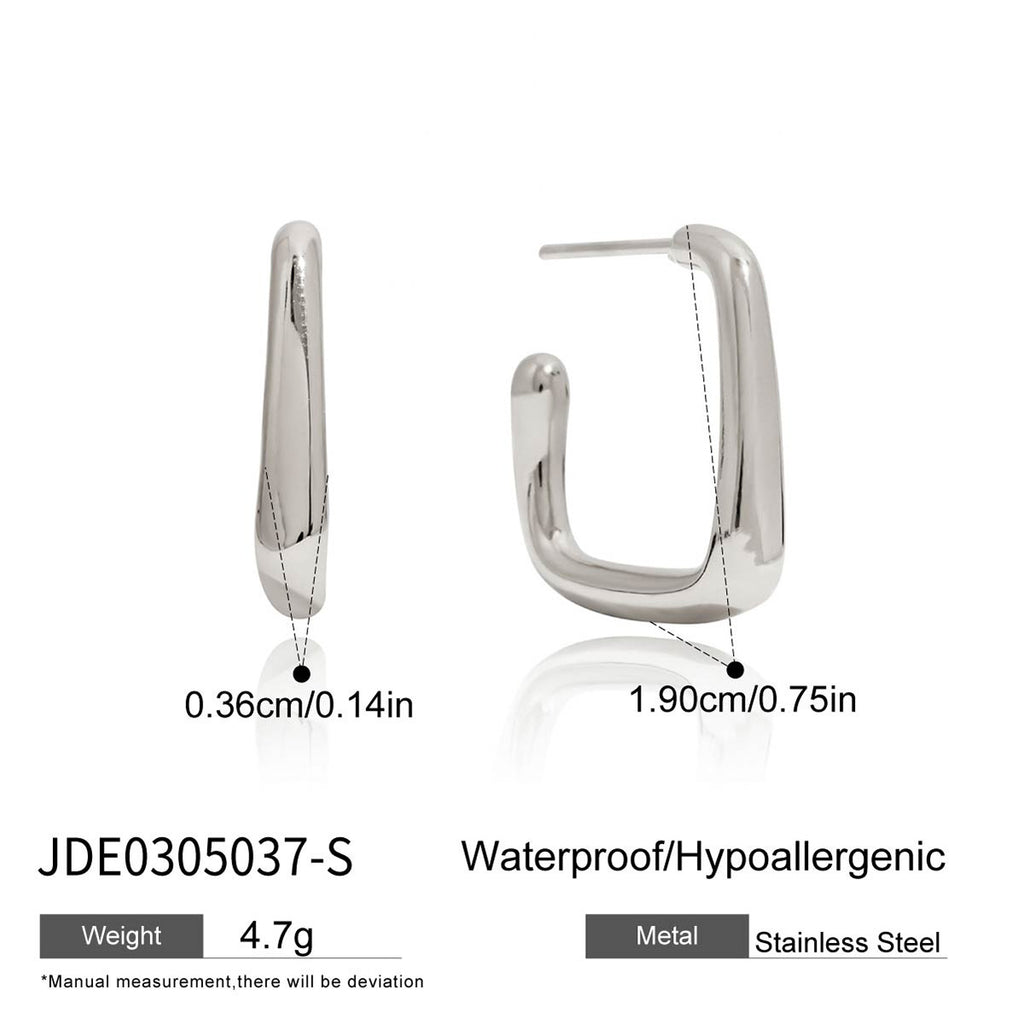 Stainless Steel c Shaped Earrings Non-Fading Ear Jewelry Accessories for Women