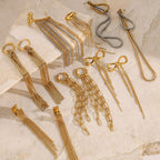 Stainless Steel Tassel Earrings Exaggerated Stud Earrings Earrings