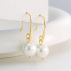 E0761 Dongdaemun Fashion Simple Ear Hook Women's Jewelry Baroque Style Shell Pearl Vintage Earrings