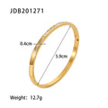 Cubic Zirconia Open Profile Gold-Plated Stainless Steel Cuff Bracelet — jewelry construction