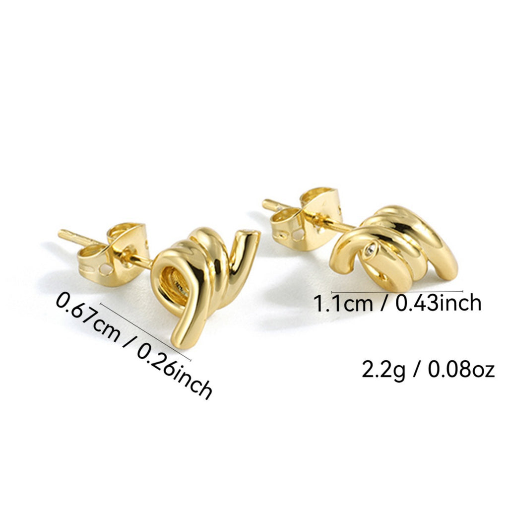 E0068 Spring Earrings for Women Fashion Gold-Plated Zircon Design Earrings Trendy Small Accessories