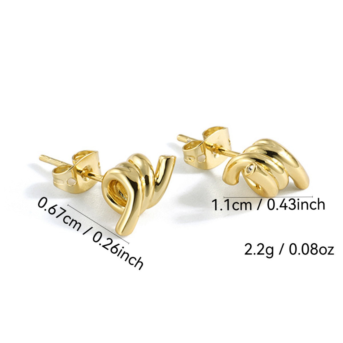 E0068 Spring Earrings for Women Fashion Gold-Plated Zircon Design Earrings Trendy Small Accessories
