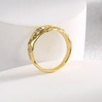 R0471 Exaggerated Irregular Concave-Convex Surface Design Ring for Women Brass Gold-Plated Ring