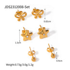 Three Pairs of Stainless Steel Zircon Earrings Pearl Earrings Ear Accessories