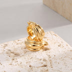 E0250 Personalized Minimalist Design Gold-Plated Smooth Earrings for Women Fashion Jewelry