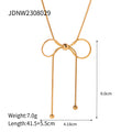 Butterfly Vintage Gold-Plated Stainless Steel Pendant Necklace — additional design view — jewelry finish and design detail