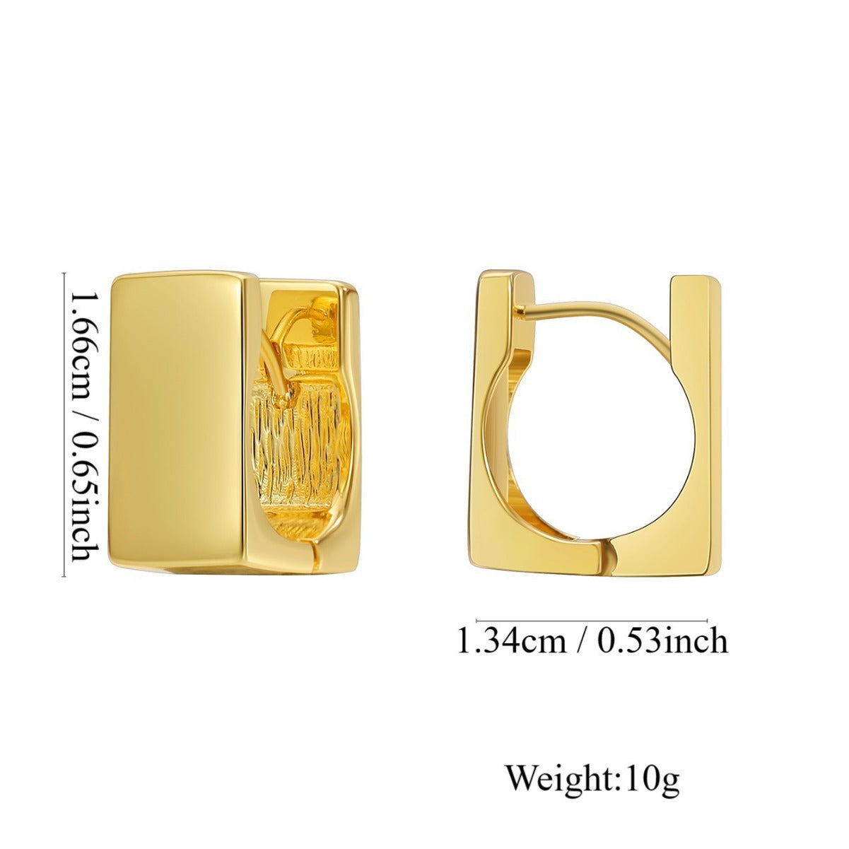 E0621 Unique Simple Versatile Geometric Square Earrings for Women Brass Gold-Plated Fashion Minimalist Ear Accessories