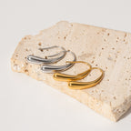 16K Gold Stainless Steel Irregular Water Drop Earrings Design Sense Women's Fashion Versatile Geometric Earrings