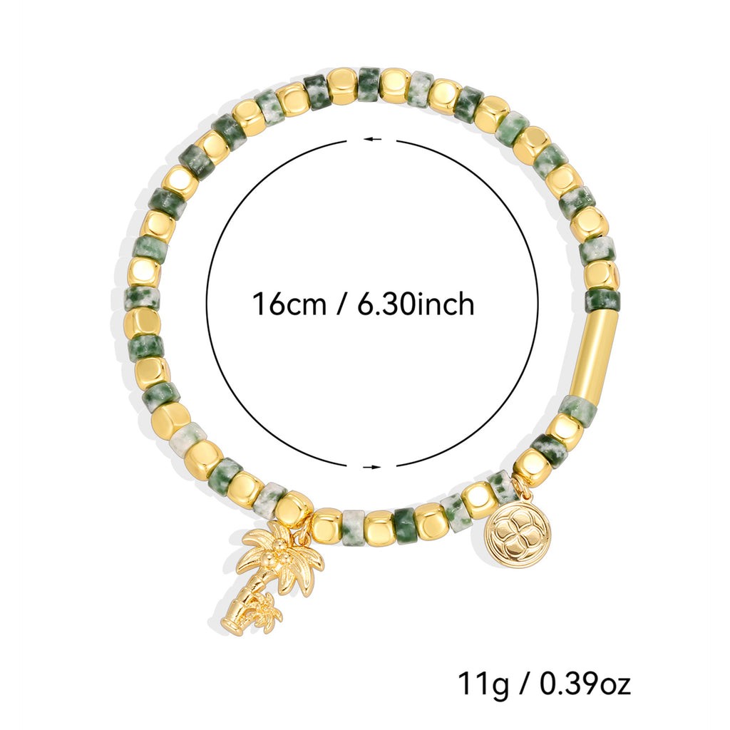 CYB0234 Copper plating14k Golden Coconut Tree Beach Bohemian Vacation Design Bracelet