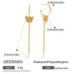 Butterfly Knot Stainless Steel Tassel Earrings Jewelry for Women