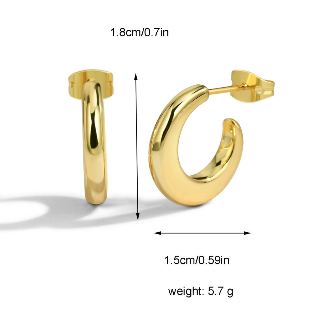 E0291 C Silver Needle Simple Hoop Fashion Stud Earrings earrings