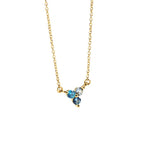 N0035Gradient Blue Zircon Necklace for Women, Minimalist and Simple, gold Neck Chain, Export Accessories