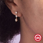 S925Sterling Silver Colorful Diamond Flower Stud Earrings Women's Fashion Simple Style Sterling Silver Earrings