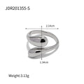 Cross Sculptural Stainless Steel Gold-Plated Open Ring — alternate product view — jewelry finish and design detail