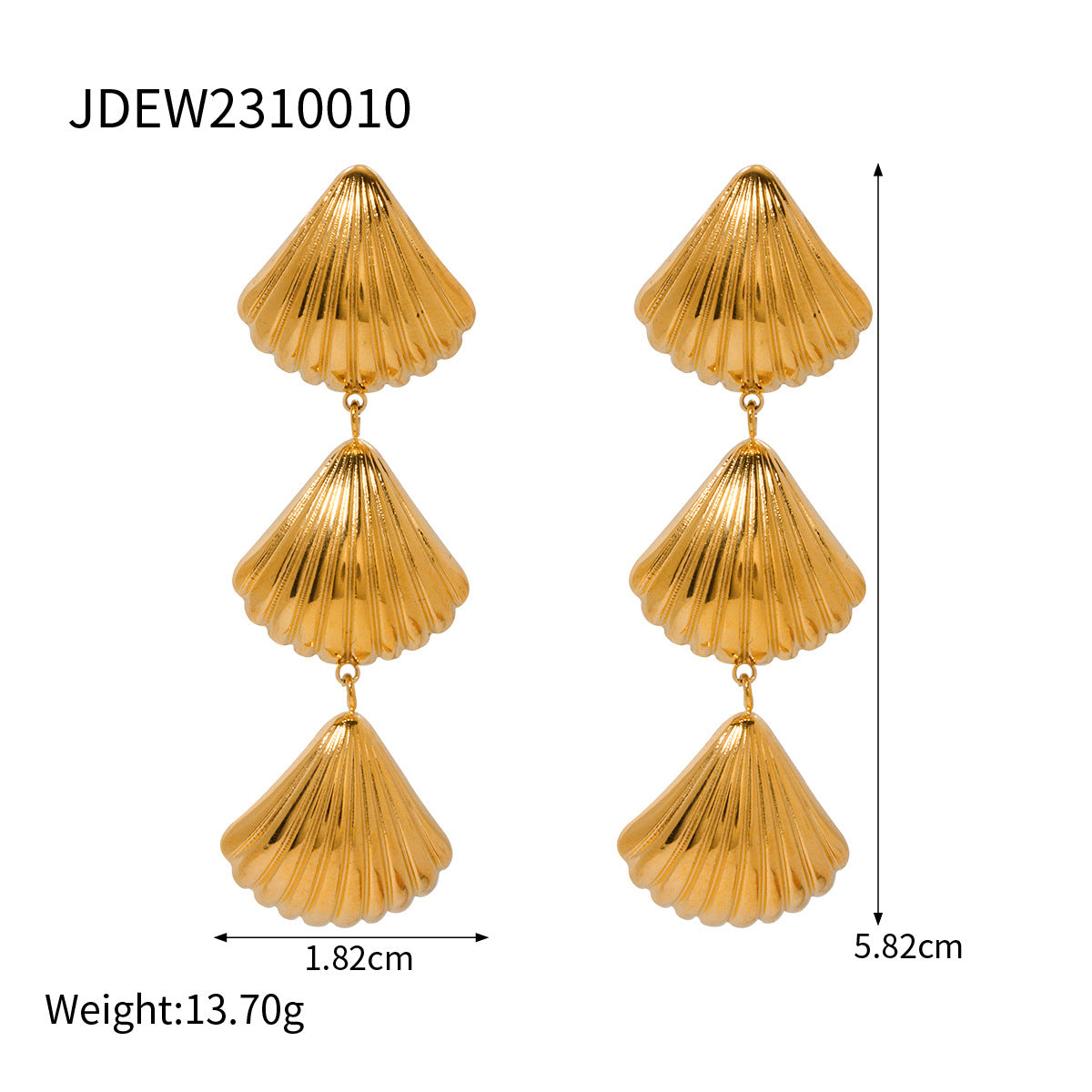 Stainless Steel Earrings for Women18k Gold non-fading earrings starfish shell earrings