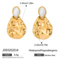 Gold-Plated Stainless Steel Stud Earrings — Contemporary Style — product styling — jewelry finish and design detail