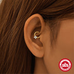 S925Sterling Silver Geometric Diamond-Studded Cartilage Piercing Matching Ear Bone Ring Hot-Selling Earrings for Women