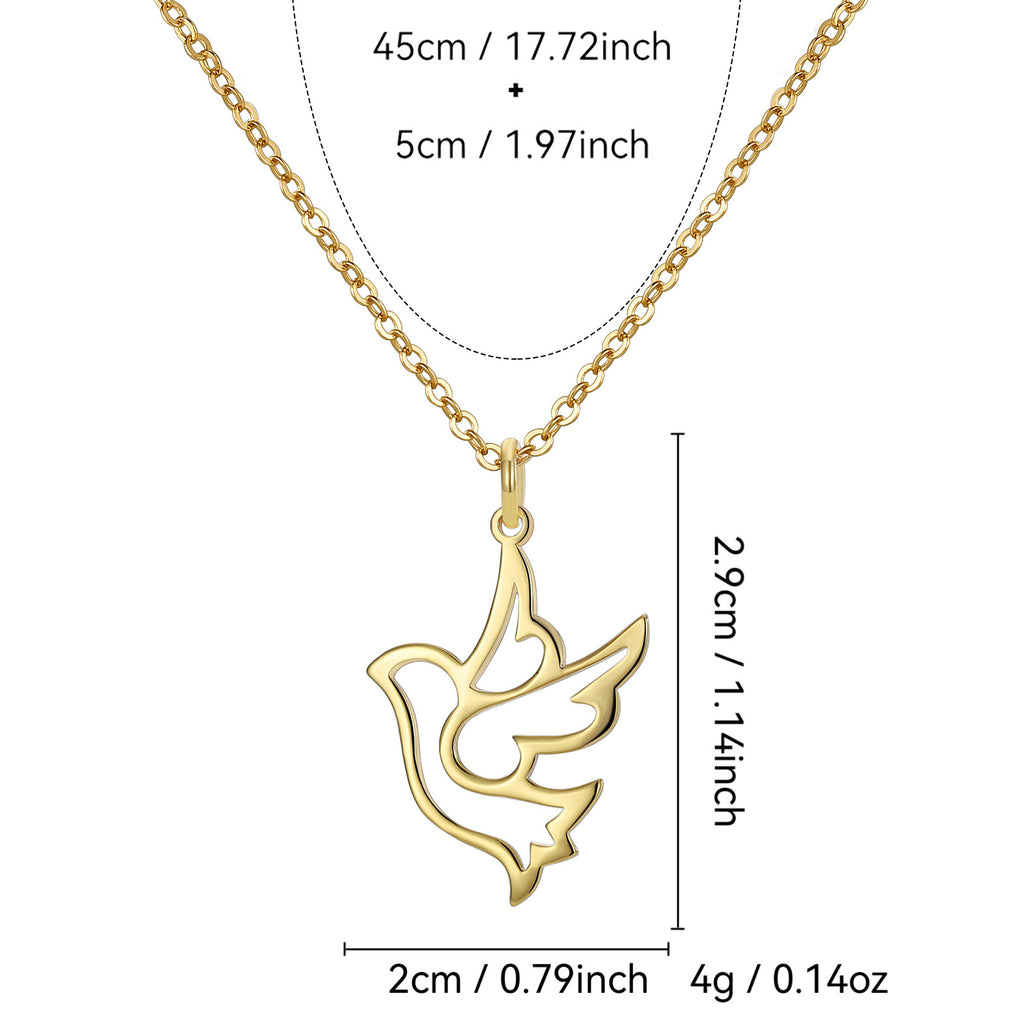 N0094 Fashion New Bird Hollow Design Pendant Simple Collarbone Chain for Women