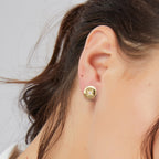 E0223 Minimalist Geometric Star Shiny Diamond Stud Earrings for Women Round Button Earrings Factory