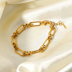 New Wide Chain Cross Buckle Bracelet Vacuum Electroplating18K Gold Stainless Steel Women's Jewelry
