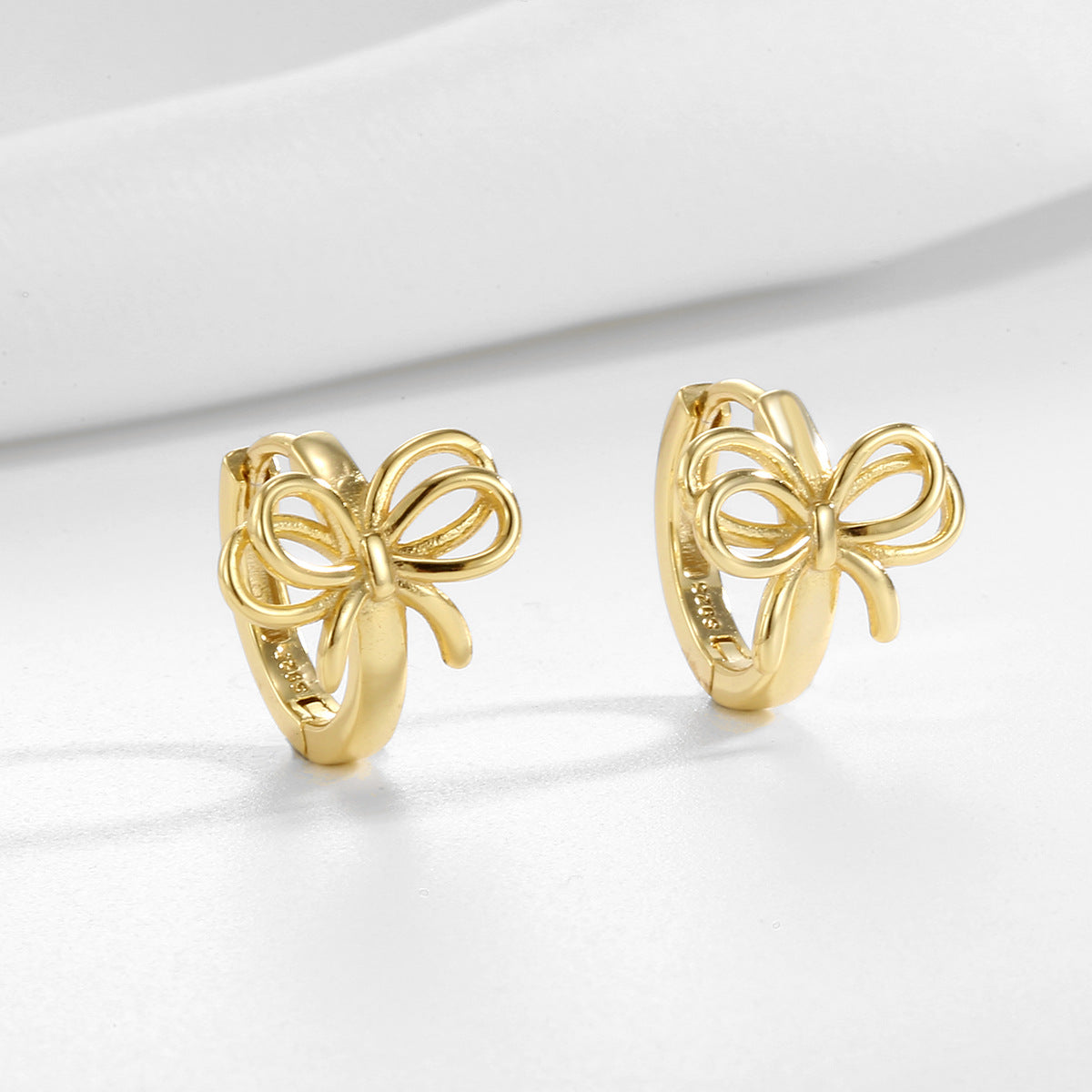 SE0328 S925Silver Ballet Small Bow Earrings for Women Design Earrings