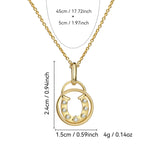 N0148 Round Hollow Horseshoe Zircon Necklace for Women Minimalist Choker Accessories