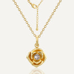 CYN0268 Rose Flower Pendant Copper Necklace Exquisite Female Romantic Necklace Pendant