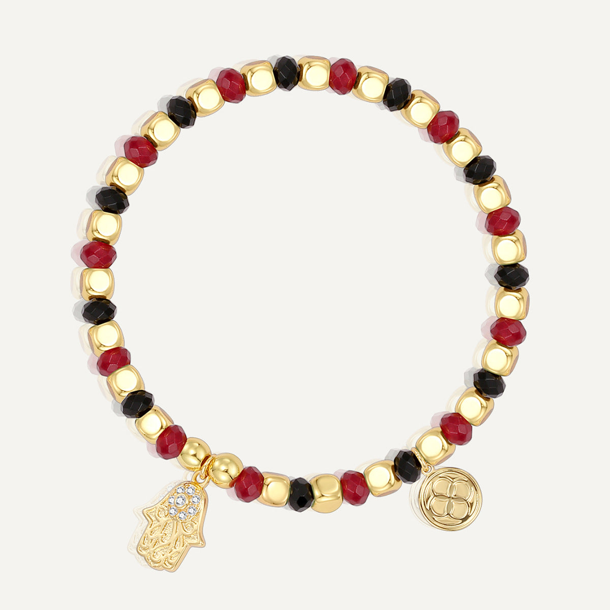 B0292 Bohemian Flower Inlaid Zircon Vintage Beaded Design Bracelet