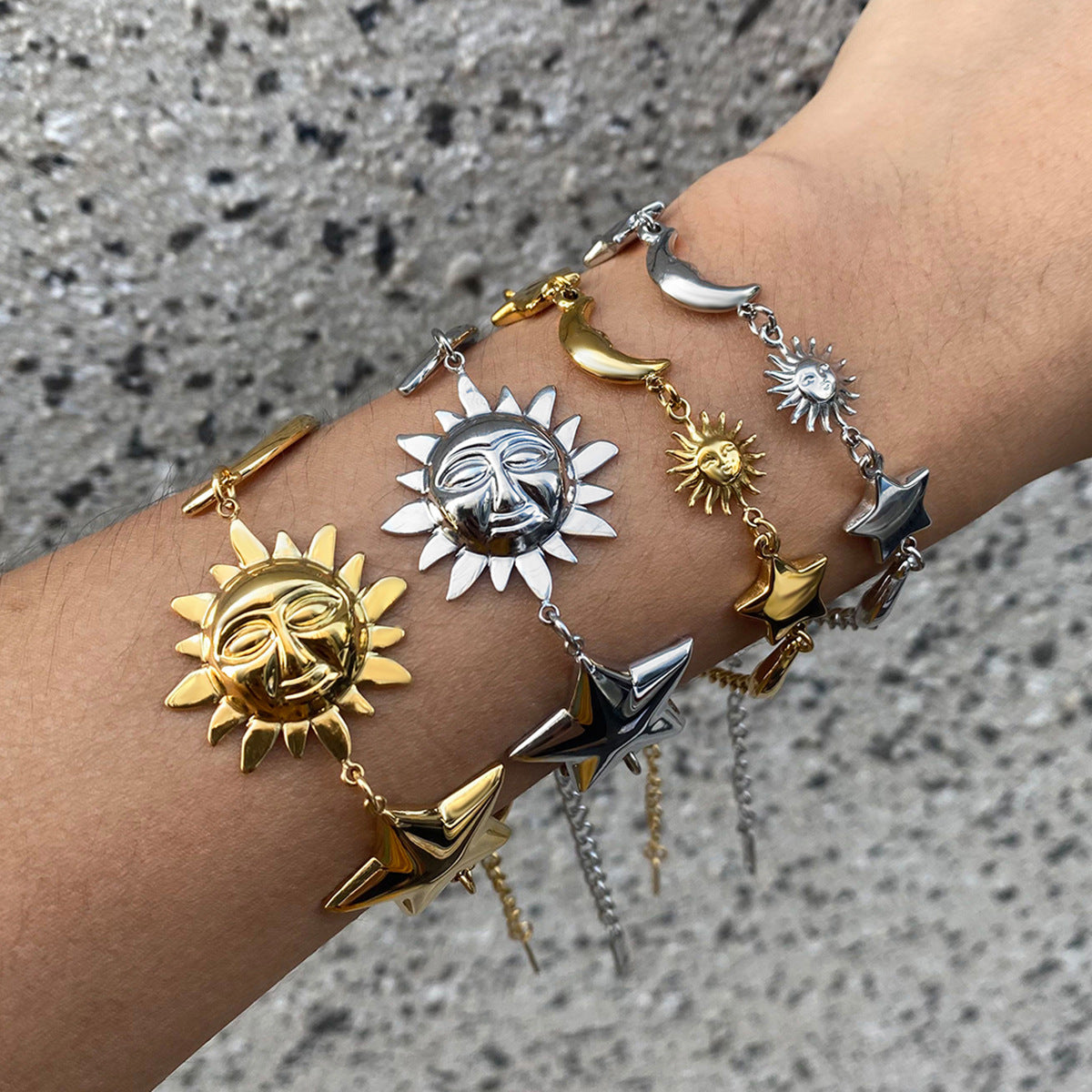 18k Gold Stainless Steel Star Bracelet Jewelry Non-Fading Accessories