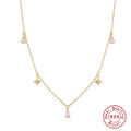 Sterling Silver Water Drop Inlaid Diamond Star Collarbone Necklace 40 5cm — collection product image 06