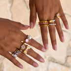 Stainless Steel Pink Zircon Ring Non-Fading Jewelry Non-Fading Accessories