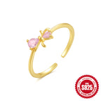 S925Sterling Silver Ring Micro Pave Colored Diamond Ring New Double Layer Design Sense Strong Open Ring